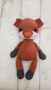 finished crochet fox