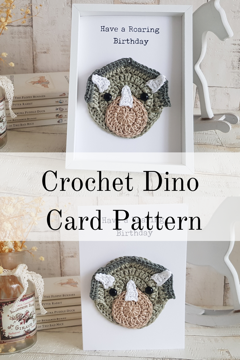 crochet dino card