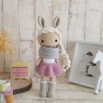 Bunny doll standing with pretty outfit