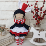 crochet pierrot clown doll