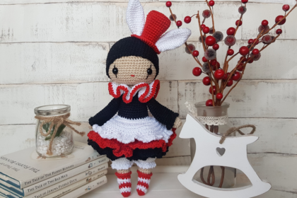 crochet pierrot clown doll